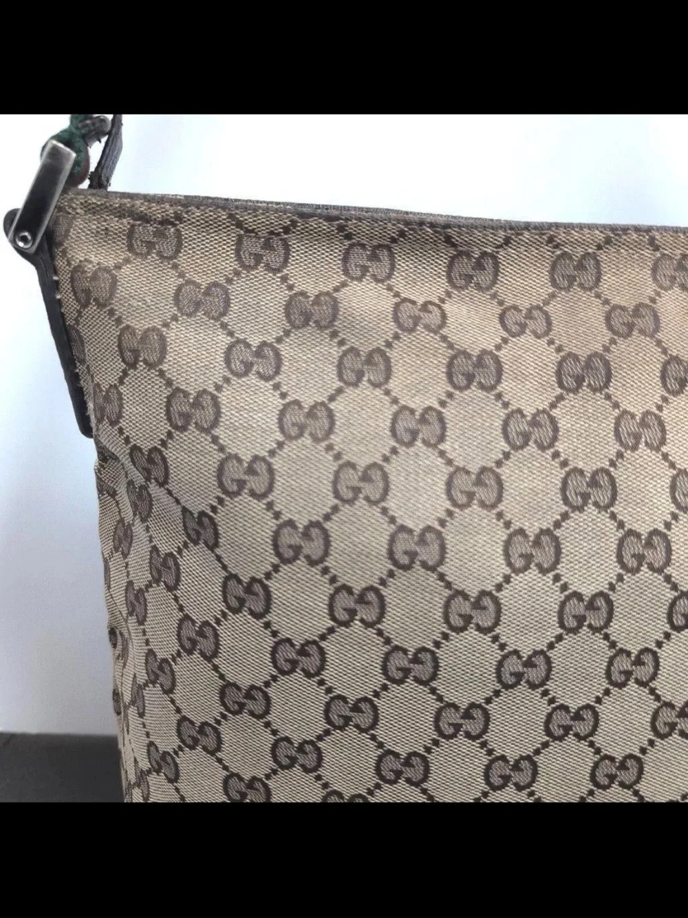 Gucci Beige & Brown Monogram Messenger Bag